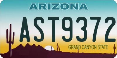 AZ license plate AST9372