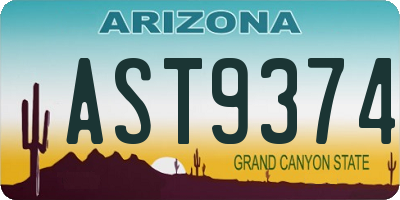 AZ license plate AST9374