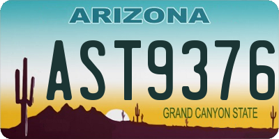 AZ license plate AST9376