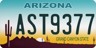 AZ license plate AST9377