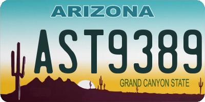 AZ license plate AST9389