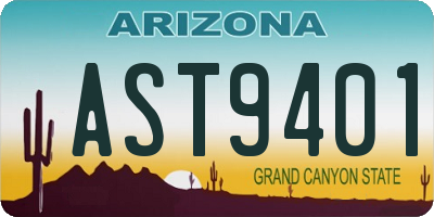 AZ license plate AST9401