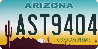 AZ license plate AST9404