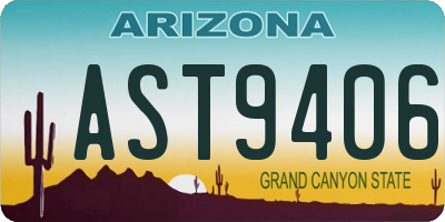 AZ license plate AST9406