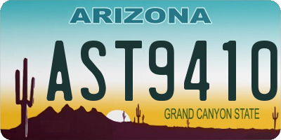 AZ license plate AST9410