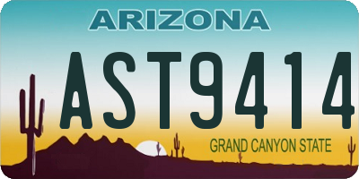 AZ license plate AST9414