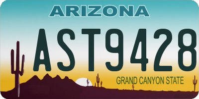 AZ license plate AST9428