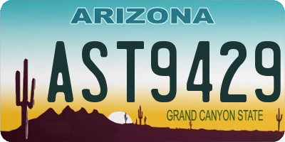 AZ license plate AST9429
