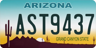 AZ license plate AST9437