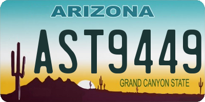 AZ license plate AST9449