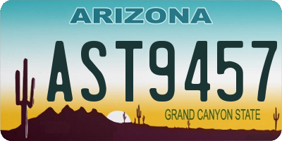 AZ license plate AST9457