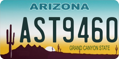 AZ license plate AST9460