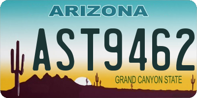 AZ license plate AST9462