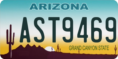 AZ license plate AST9469