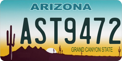AZ license plate AST9472
