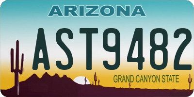 AZ license plate AST9482