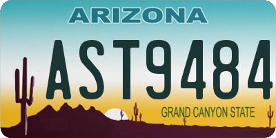 AZ license plate AST9484