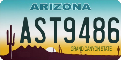 AZ license plate AST9486