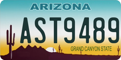 AZ license plate AST9489