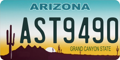 AZ license plate AST9490