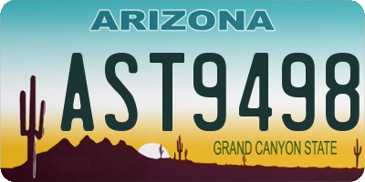 AZ license plate AST9498