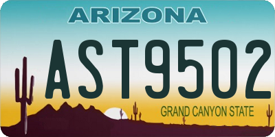 AZ license plate AST9502
