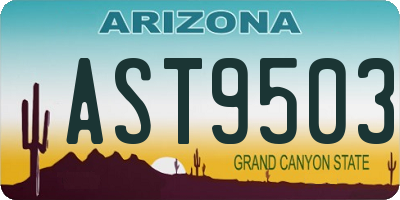 AZ license plate AST9503