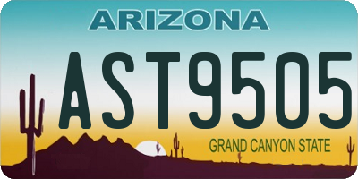 AZ license plate AST9505