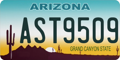 AZ license plate AST9509