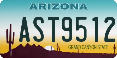 AZ license plate AST9512