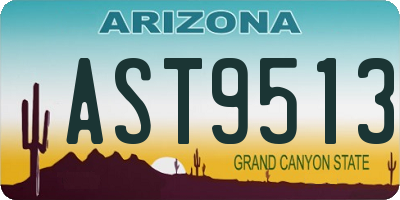 AZ license plate AST9513