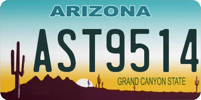 AZ license plate AST9514