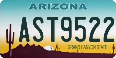 AZ license plate AST9522