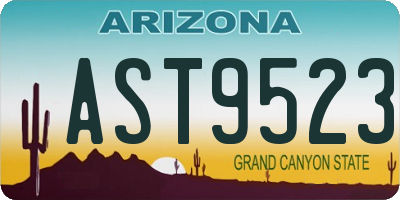 AZ license plate AST9523