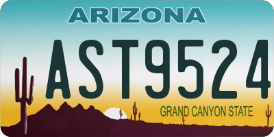 AZ license plate AST9524
