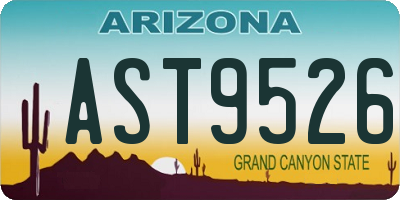 AZ license plate AST9526