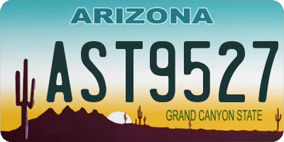 AZ license plate AST9527