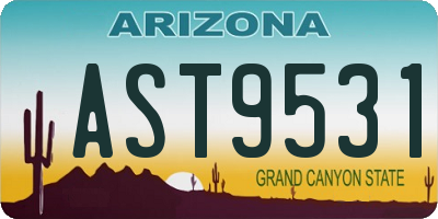 AZ license plate AST9531