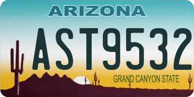 AZ license plate AST9532