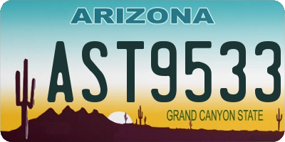 AZ license plate AST9533