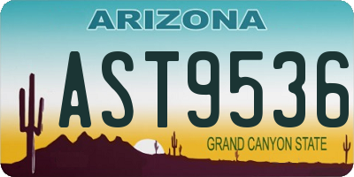 AZ license plate AST9536