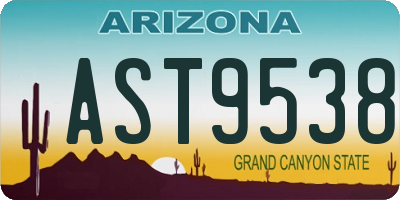 AZ license plate AST9538