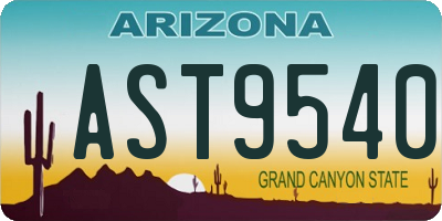 AZ license plate AST9540
