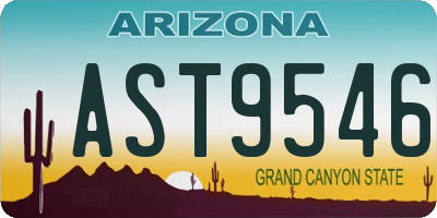 AZ license plate AST9546