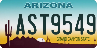 AZ license plate AST9549