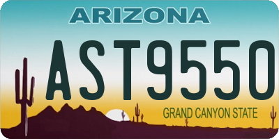AZ license plate AST9550