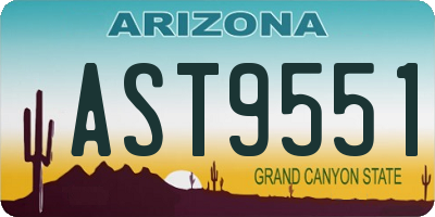 AZ license plate AST9551