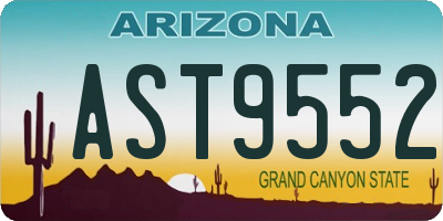 AZ license plate AST9552