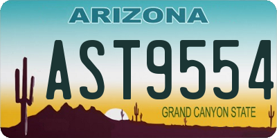 AZ license plate AST9554