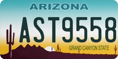 AZ license plate AST9558
